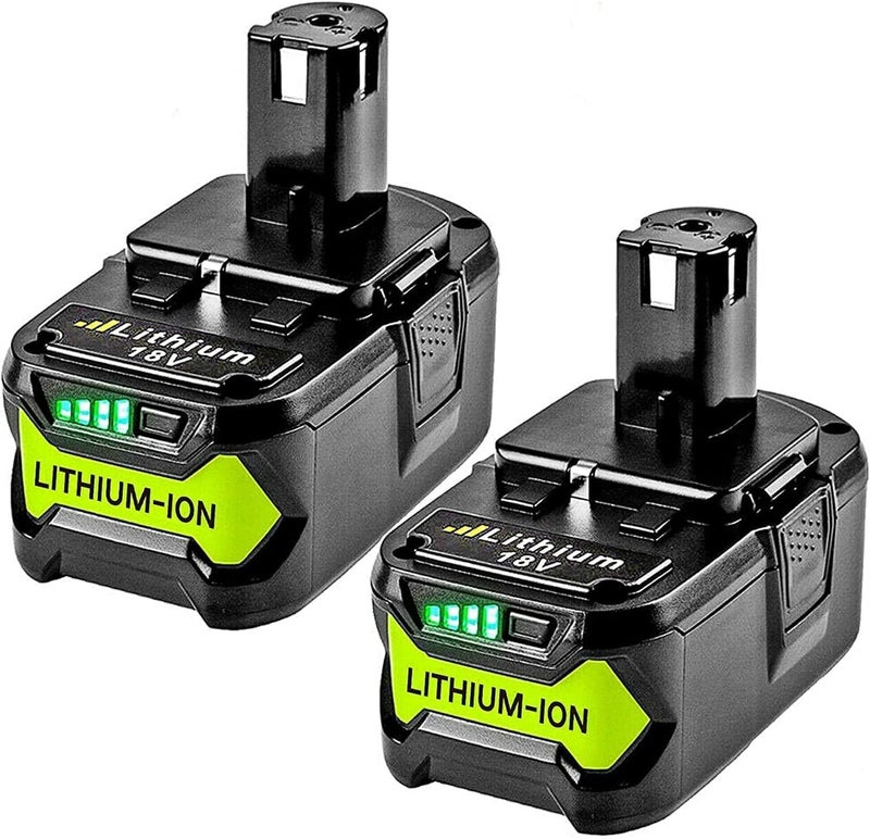 Powtree Upgraded 8.0Ah 2Packs P108 18V Battery Compatible with Ryobi 18V ONE+ Battery Replacement P102 P103 P104 P105 P107 P109 P122 PBP002 PBP003 PBP004 PBP005 RB18L50 Cordless Tool Batteries with Indicator - Image 1